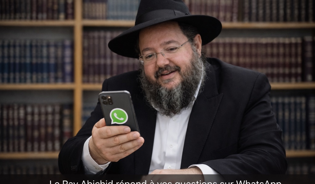 Le Rav Michaël Chlomo Abichid, dans sa bibliothèque